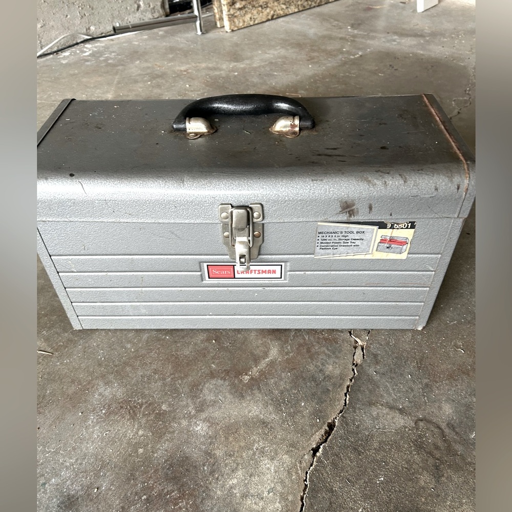 Craftsman Gray Metal Toolbox Vintage Mechanic’s Tool Box